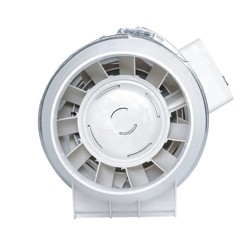 4 인치 220v 전기 인라인 튜트 팬 HVAC 축 환기 배기가스 플라스틱 흰색 100mm